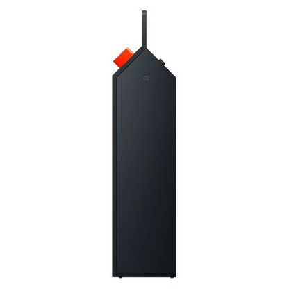 Nothing CMF Speaker M – bærbar Bluetooth-højttaler i mørkegrå, rektangulært design med bærehåndtag og orange drejeknap.
