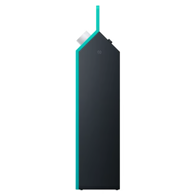 Nothing CMF Speaker M – bærbar Bluetooth 6.0-højttaler i mørkegrå og turkis med bærehåndtag og lydstyrkeknap.
