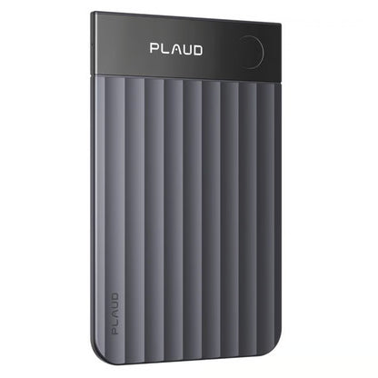 PLAUD Note Pro AI-diktafon, sort, med lodret riflet overflade og cirkulær knap til mødestyring.