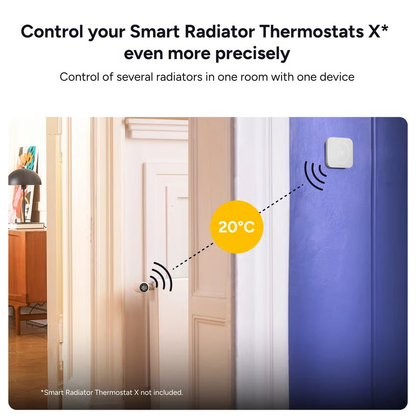 Tado° trådløs temperaturføler, 2. generation – en trådløs temperaturføler, der sender signal til en smart radiatortermostat.