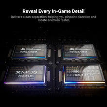 Fosi Audio C3 gaming-lydkort og DAC-printkort med TPA6120-, XMOS XU316- og CS43131-chips samt RGB-belysning.