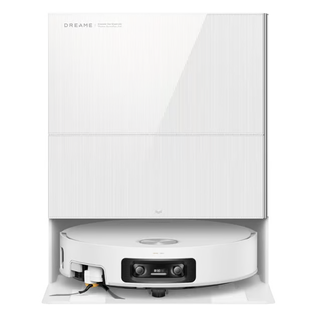 Hvid Dreame X60 Pro Ultra komplet robotstøvsuger med dockingstation og ProLeap-system.