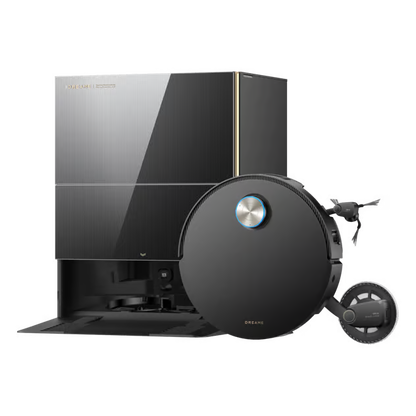 Sort Dreame X60 Pro Ultra – komplet robotstøvsuger med moppe, ProLeap-teknologi og tømningsstation.