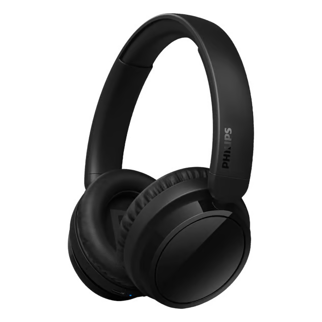 Philips 5000-serien: trådløse over-ear-hovedtelefoner i sort med polstret hovedbøjle, Bluetooth 5.3 og lang batteritid.