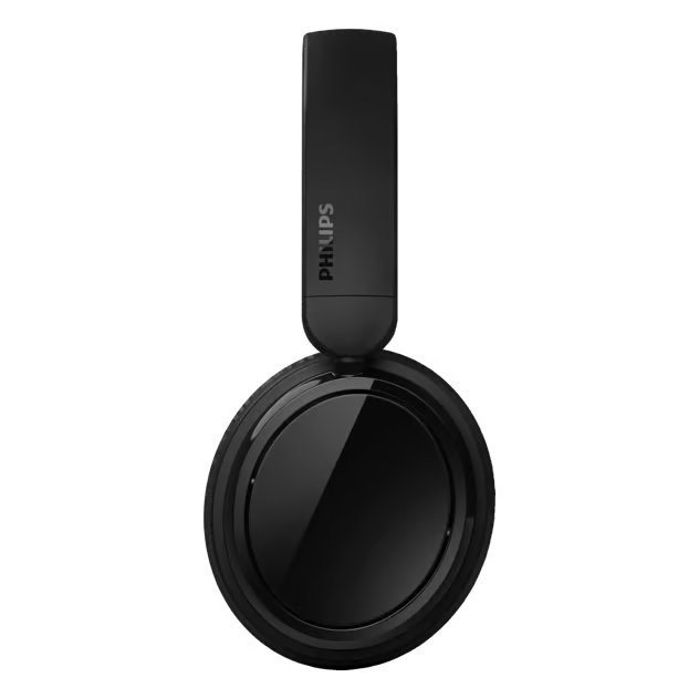 Sorter Philips 5000-serien trådløse over-ear-hovedtelefoner med blanke ørekopper, logo på hovedbøjlen og Bluetooth 5.3.