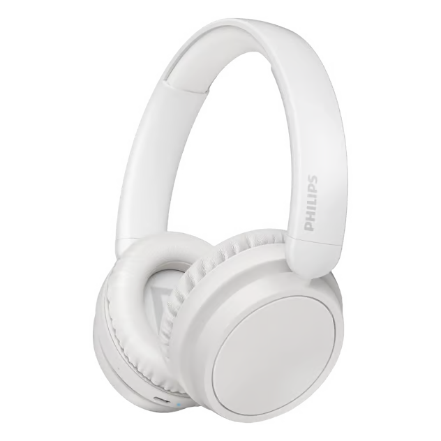 Hvide trådløse over-ear-hovedtelefoner fra Philips 5000-serien med Bluetooth 5.3 og lang batterilevetid.