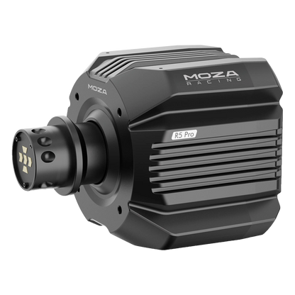 MOZA Racing R5 Pro racersimulator-pakke, direkte drev, 6 Nm, sort fod med ratnav med hurtigudløser.