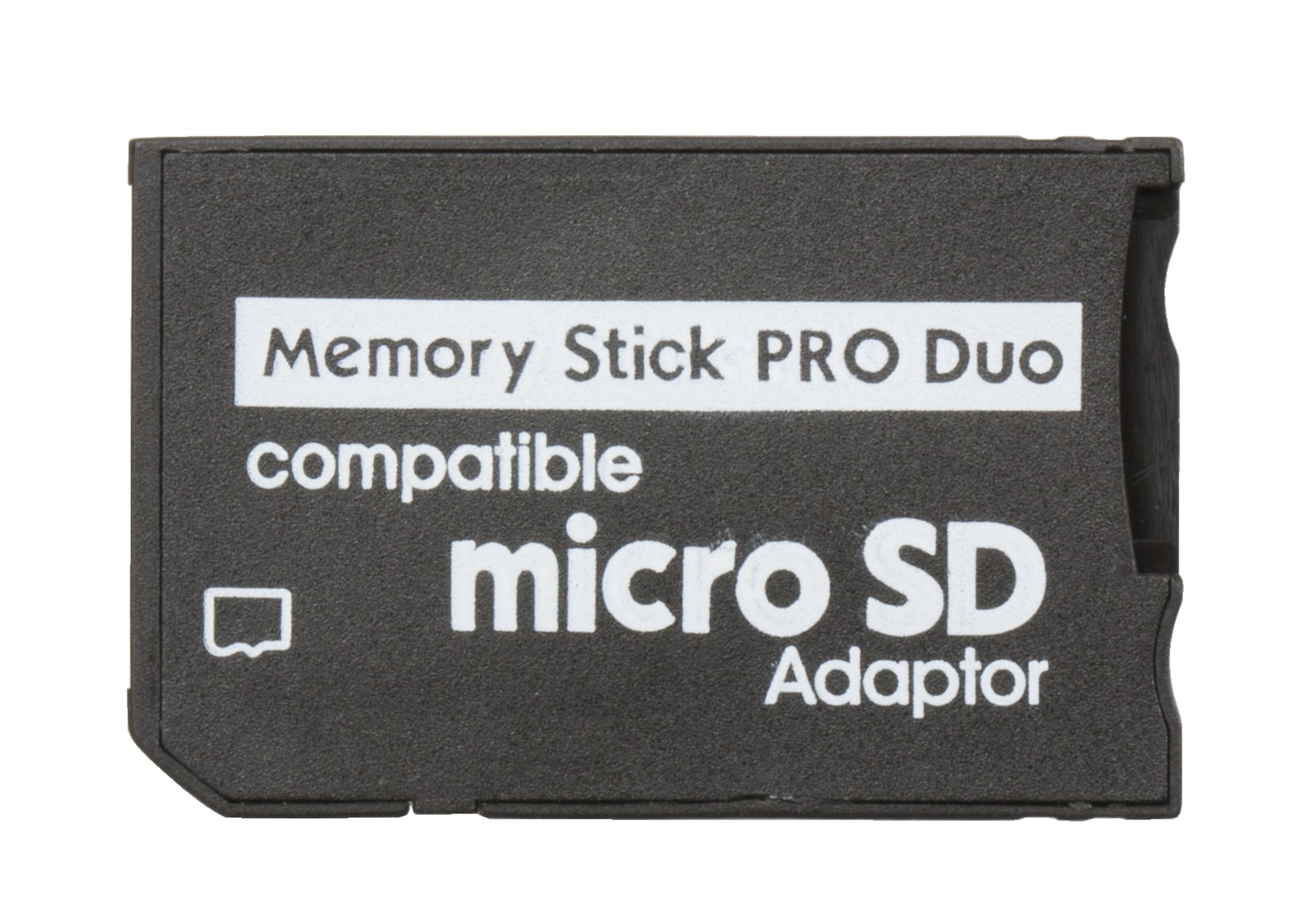 Adapter Micro-SD til Memory Stick Pro Duo sort, slot til microSD kort, kompatibel med Sony kamera.