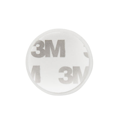 Luxorparts selvklæbende kabelholder rund, hvid med synligt gråt 3M-logo.