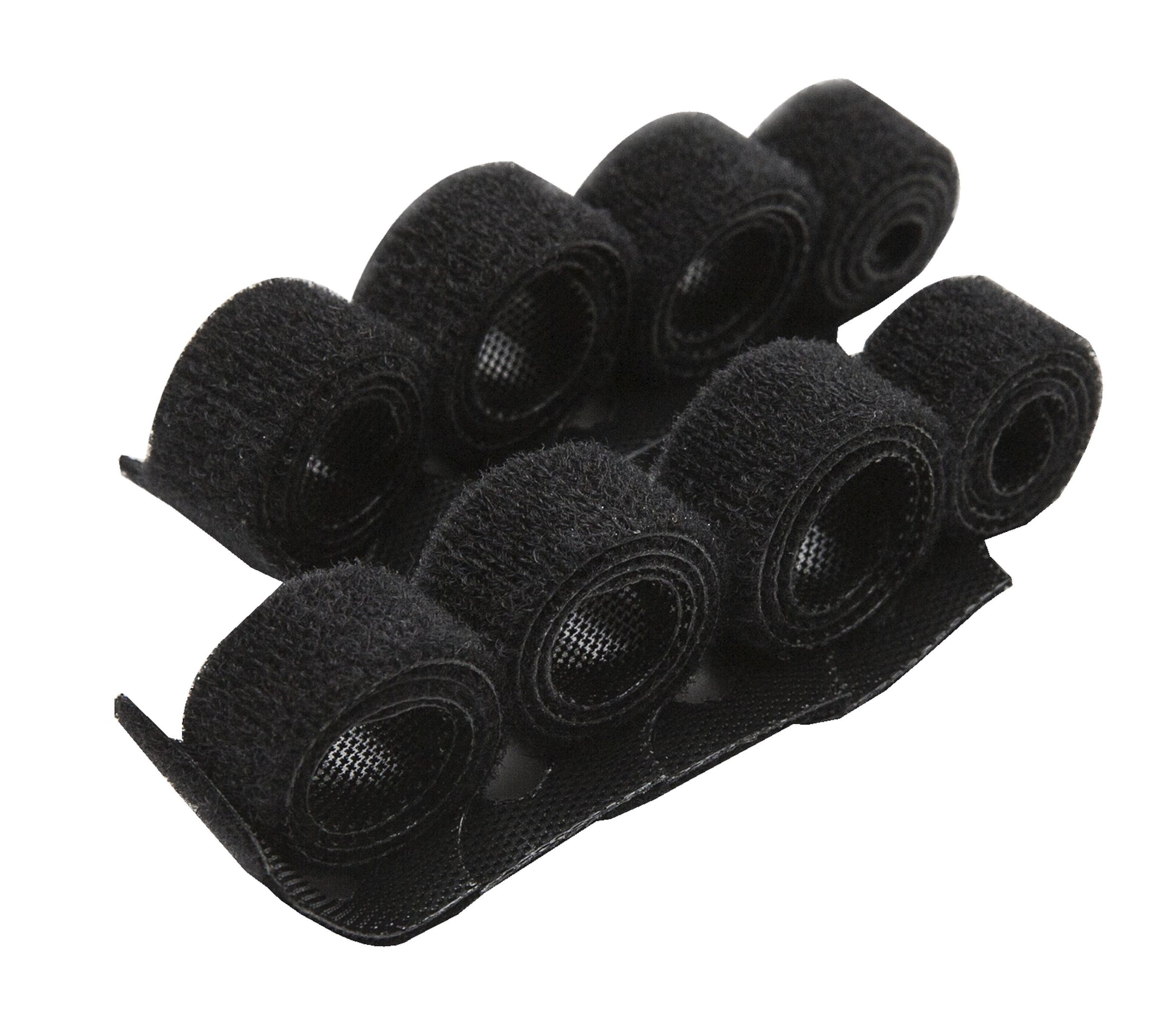 Luxorparts kabelsamlere, sort, pakke med 8 stk, arrangeret samlet til kabelstyring.