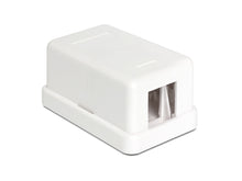 Keystone udtagsboks 1 port, rektangulær plast til netværk, til montering af RJ45 LAN-udtag og netværkskabel.