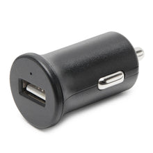 Linocell Mini USB-biloplader 2,4A sort med én USB-port til bilen.