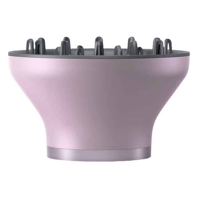 Lille diffusor til Philips 7000-serien BHD723/10 hårtørrer med mørkegrå inderside, pigge og ThermoShield Advanced.