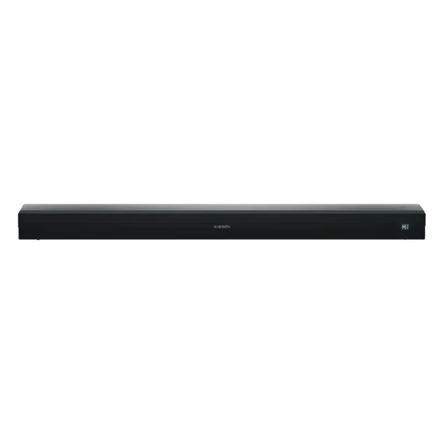 Xiaomi Soundbar Pro 2.0, sort, 84 W, Dolby Audio, HDMI eARC, logo og display i midten på højre side.