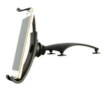 Unisynk Mobilholder til instrumentbrættet sort, buet design med sugekopper, holder smartphone lodret på dashbord.
