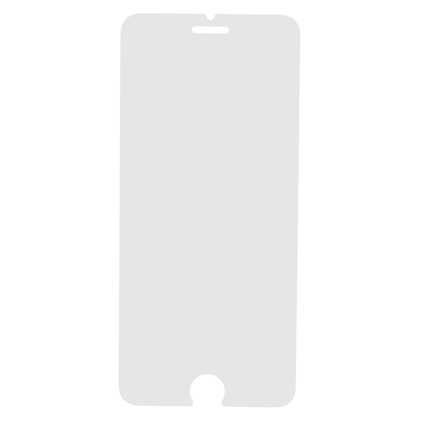 Elite Extreme skærmbeskyttelse i hærdet glas til iPhone 6/7/8/SE, grå kant, afrundede hjørner, udskæring til højtaler og hjemknap.