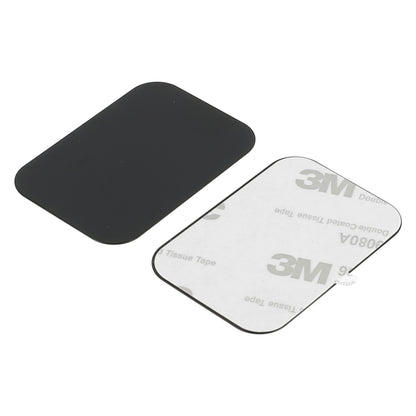 Plade til magnetisk holder 2-pak sorte selvklæbende pads én med sort side, én med synlig 3M bagbeklædning med detaljer.