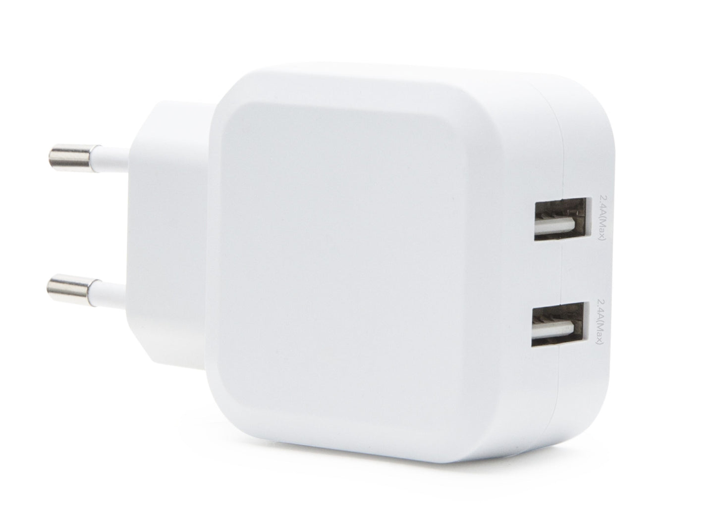 Linocell USB-oplader 4,8A med to USB-porte og europæisk stik.