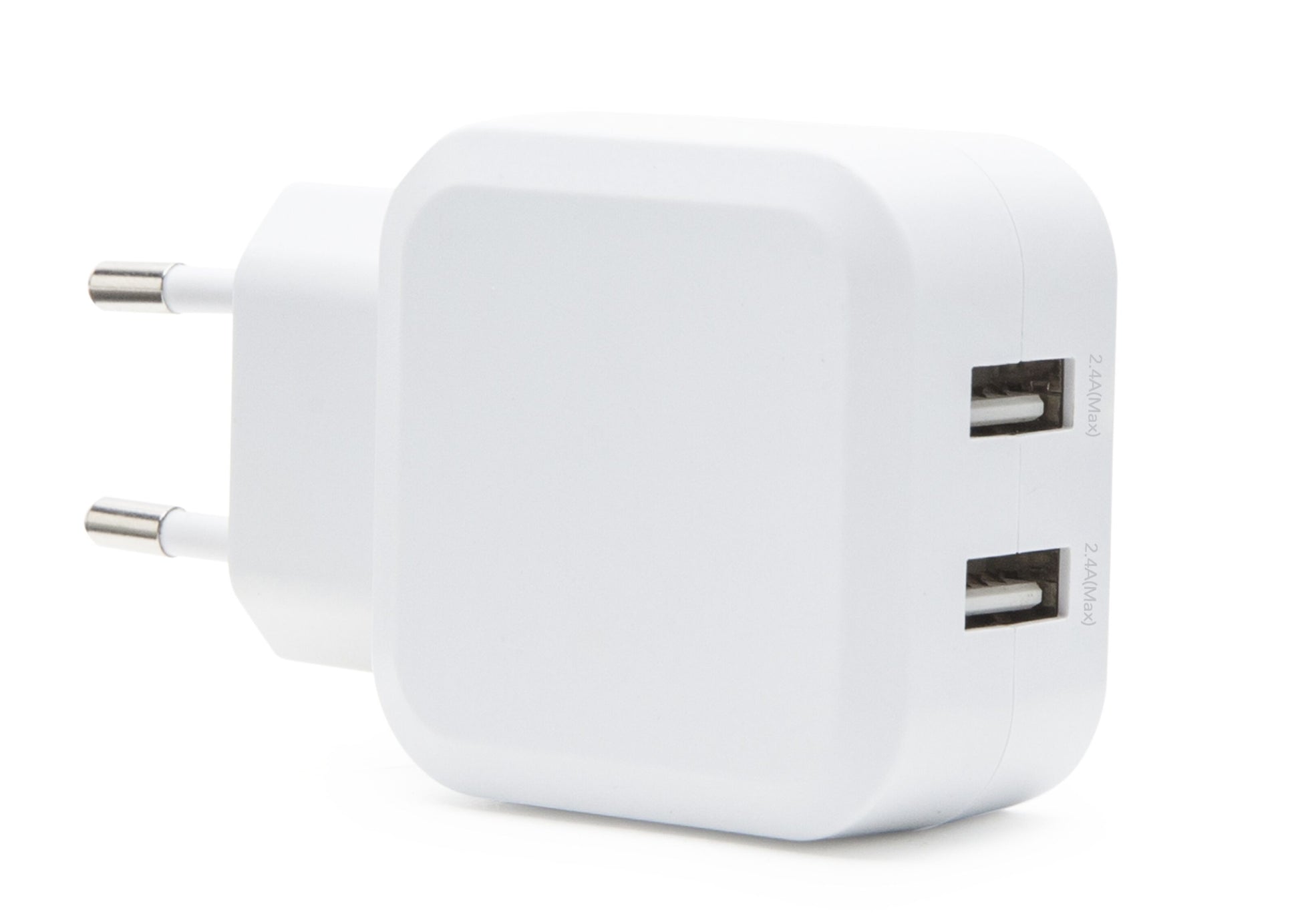 Linocell USB-oplader 4,8A med to USB-porte og europæisk stik.