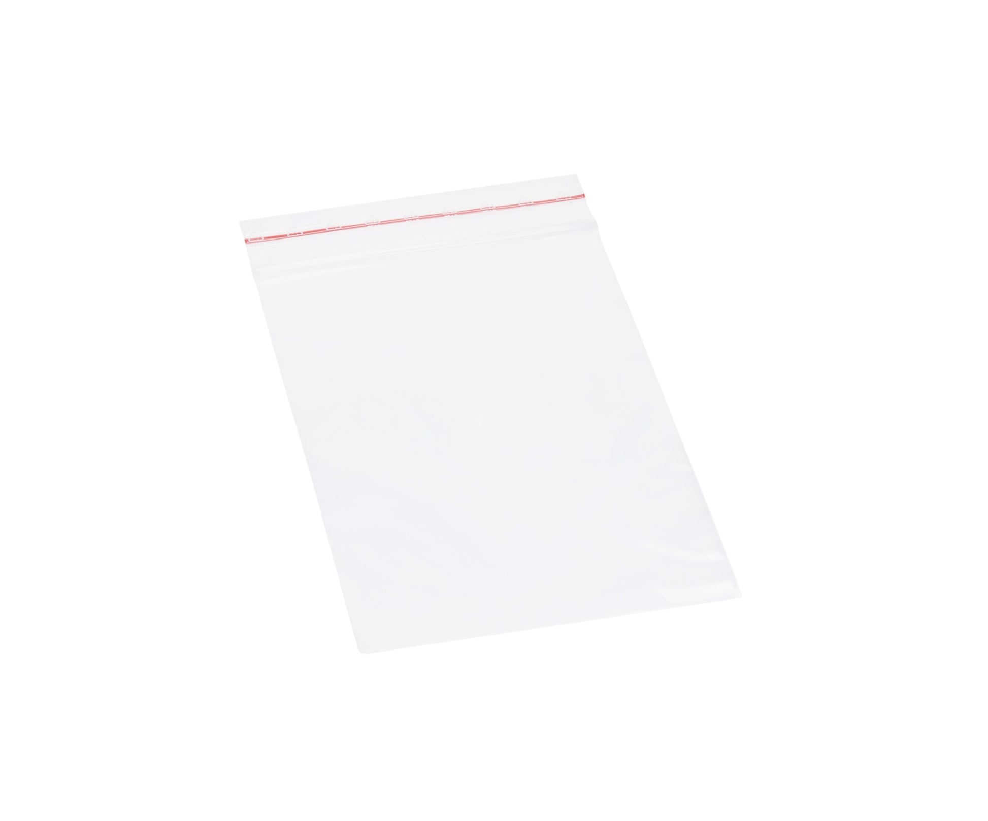 Lynlåsposer 70x100 mm 100-pak gennemsigtige med rød zip lock-stribe til opbevaring af smådele.