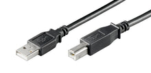 USB 2.0 kabel USB-A til USB-B 1,8 m sort velegnet som printerkabel.