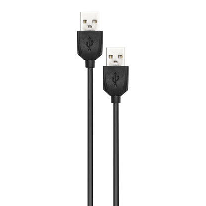 Sort USB-kabel med to USB-A hanstik, begge med USB-symbol, kompatibelt med Plexgear Køleplade til computer 15.