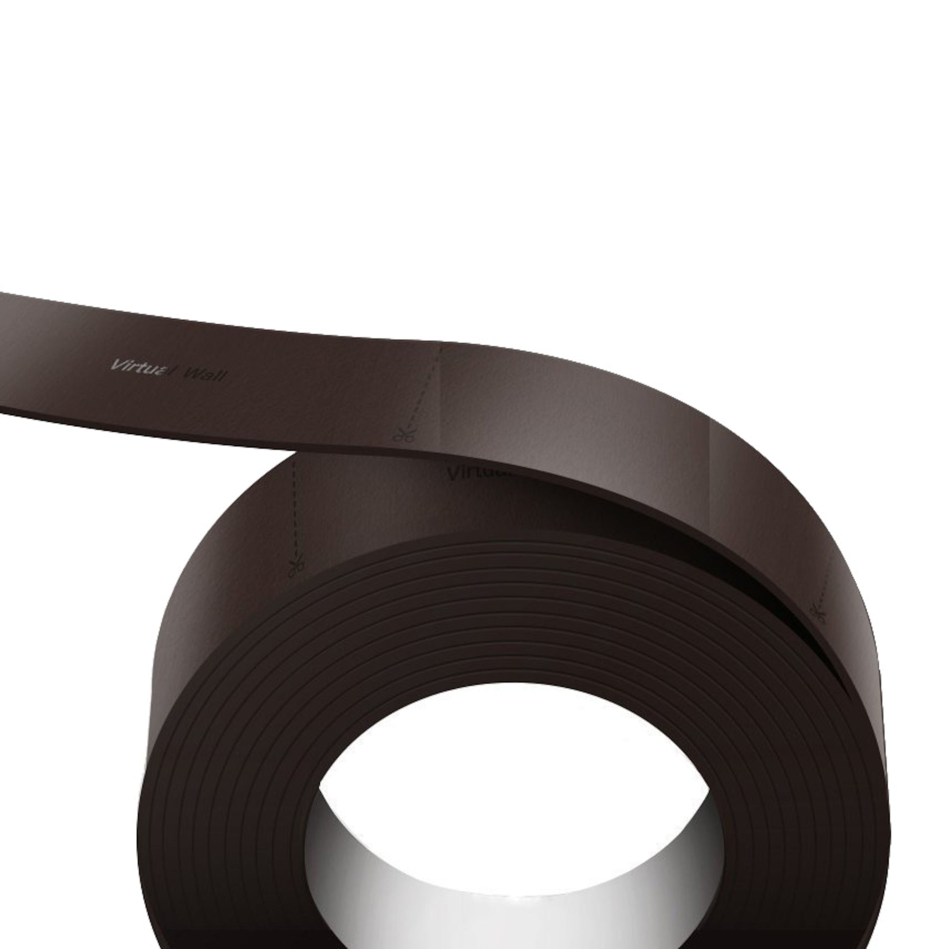 Roborock Barrierebånd til robotstøvsuger 2 m mørkebrun mat tape delvist oprullet med løs ende buet opad.
