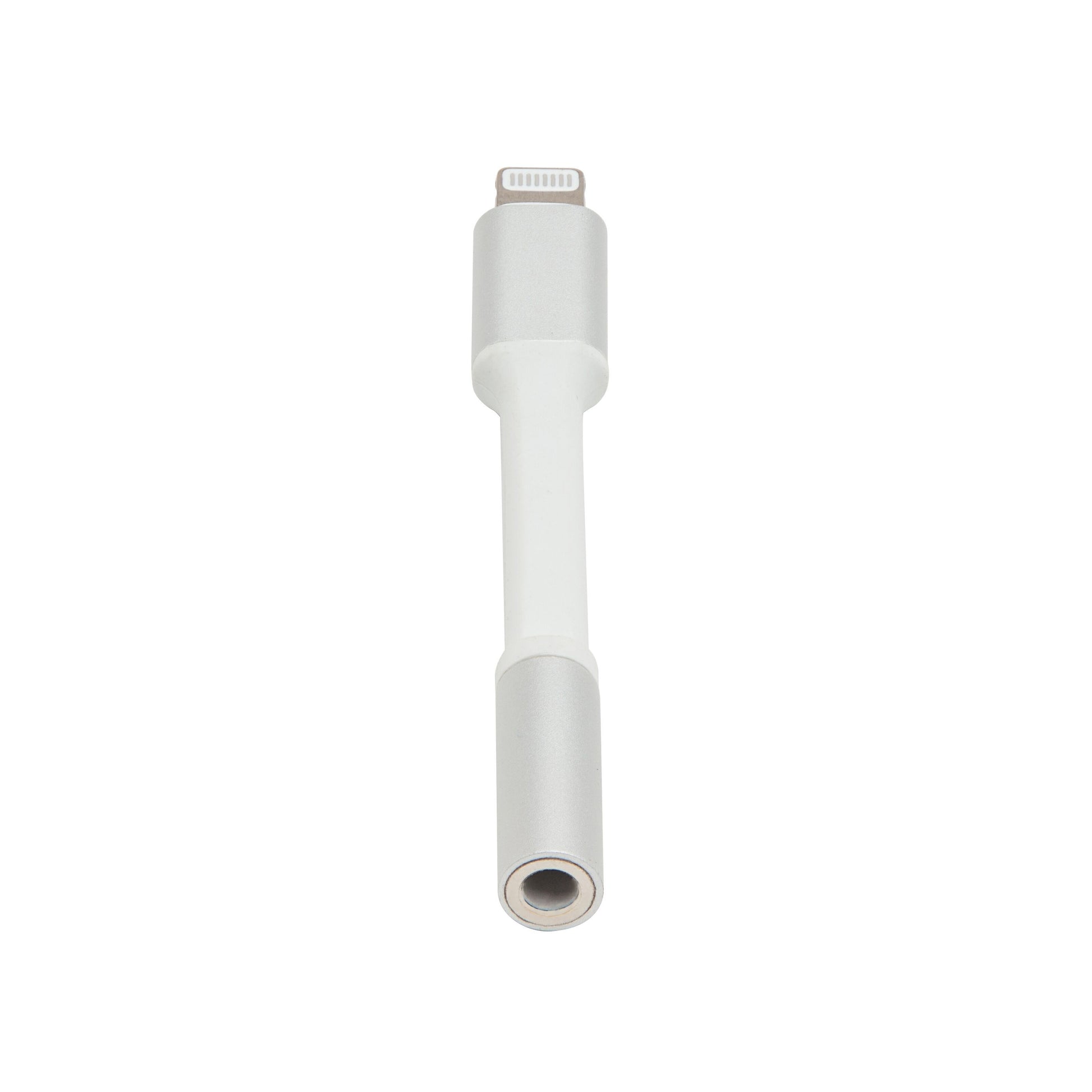 Adapter Lightning til 3,5 mm høretelefoner hvid/sølv, tilslutning af 3,5 mm jack til enheder uden hovedtelefonport.