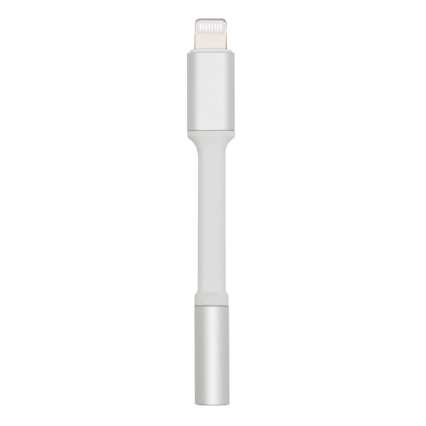 Adapter Lightning til 3,5 mm sølv/hvid til kablede hovedtelefoner med 3,5 mm jack og enhed med Lightning-port.
