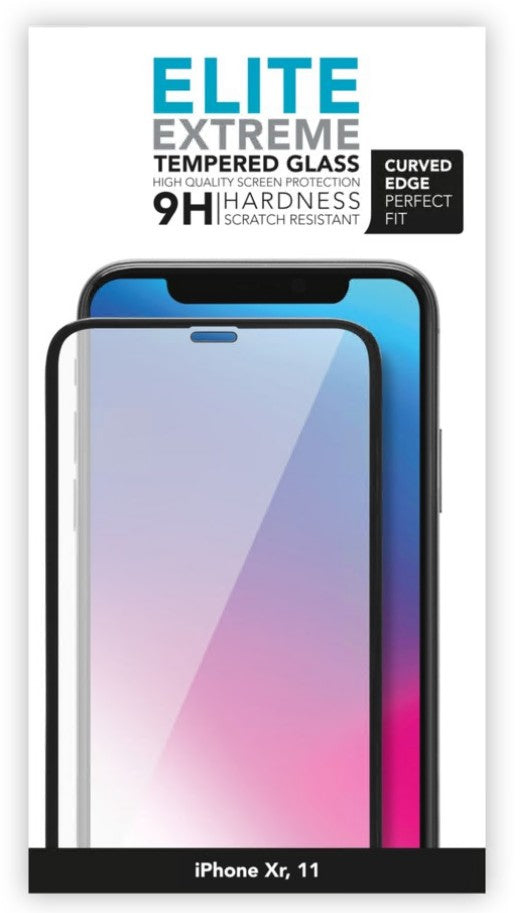 Linocell Elite Extreme Curved skærmbeskyttelse til iPhone Xr/11, flot design, 9H hårdhed, ridsefast.