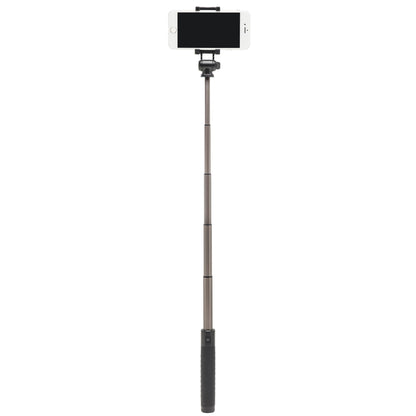 Linocell Selfiestang med sort håndtag, Bluetooth-udløser, holder smartphone vandret til brede billeder og grupper.