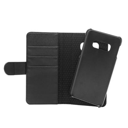 Magnetisk mobilpung til Galaxy S10e med 3 kortholdere, aftageligt cover, tekstureret inderside og magnetlukning.