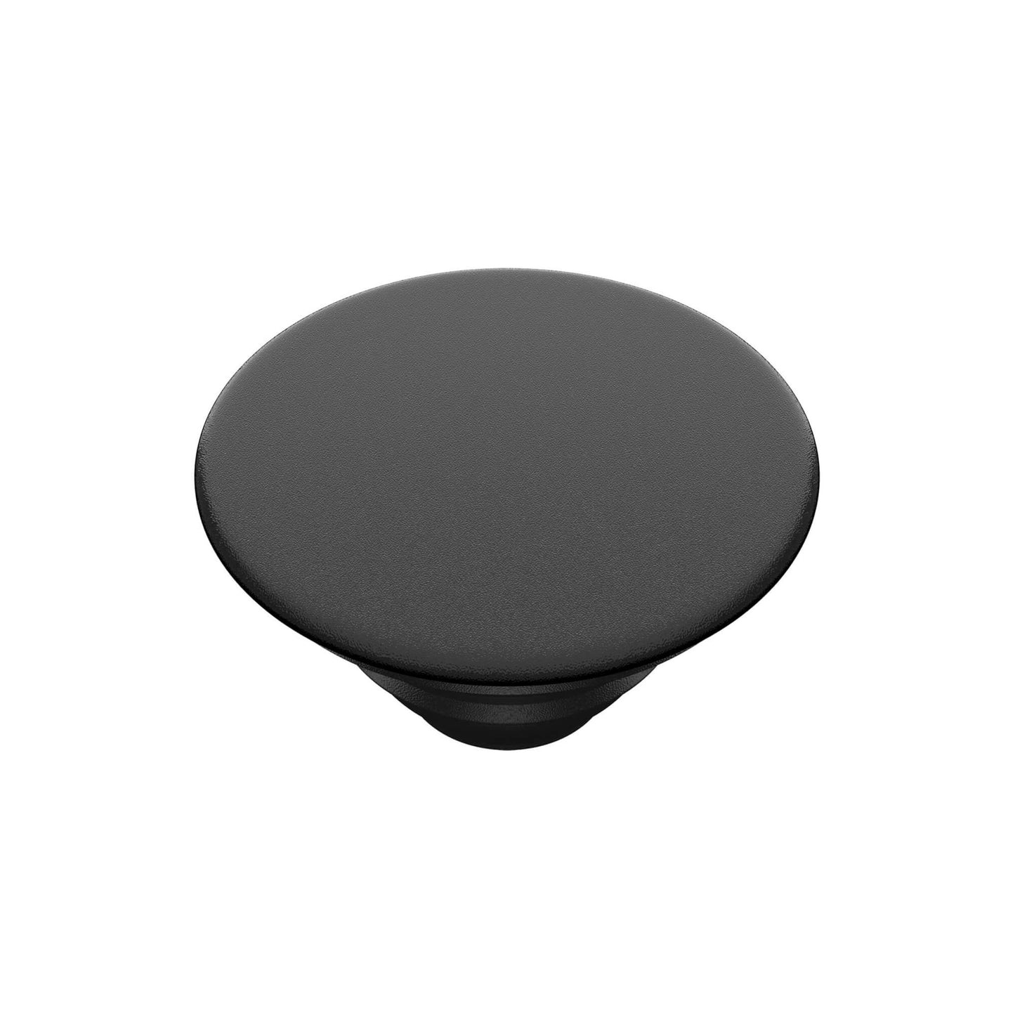 Popsockets aftageligt mobilgreb, sort, rundt med flad top og glat overflade, fungerer også som stativ.