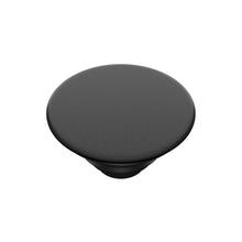 Popsockets aftageligt mobilgreb, sort, rundt med flad top og glat overflade, fungerer også som stativ.