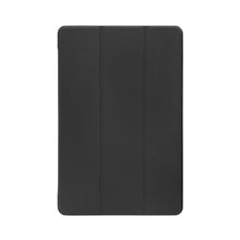 Tre-lags etui til iPad Mini 4/5 sort, rektangulært design med tre lodrette sektioner, vises lukket.