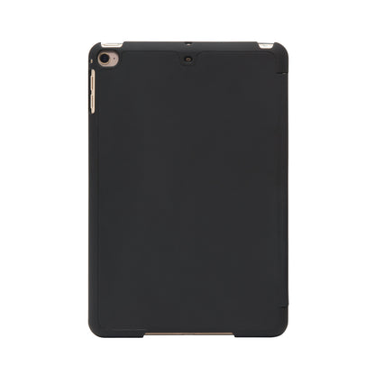 Tre-lags etui til iPad Mini 4/5 Sort med præcise udskæringer til kamera, knapper og porte.
