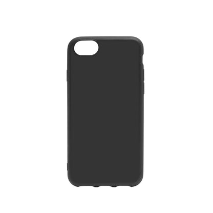 Linocell Second Skin 2.0 sort TPU-cover til iPhone 6/7/8/SE (2020/2022) med kameraudskæring øverst til venstre.