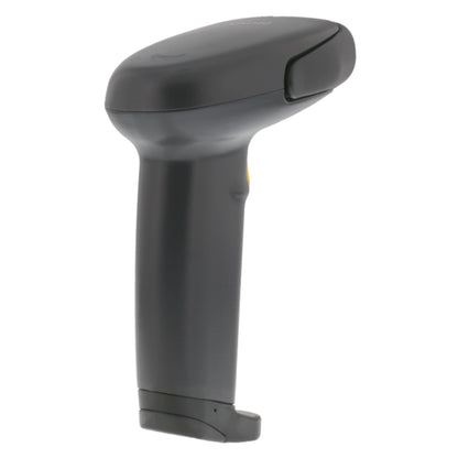 Deltaco DUR-798 sort IP65 håndholdt stregkodescanner med buet greb, triggerknap og USB-port.