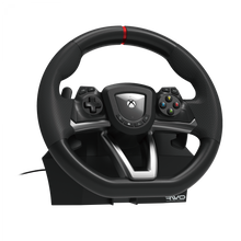 Hori Xbox Racing Wheel Overdrive til Xbox Series X/S/PC, sort med Xbox-knapper, rød topstribe og robust sort base.