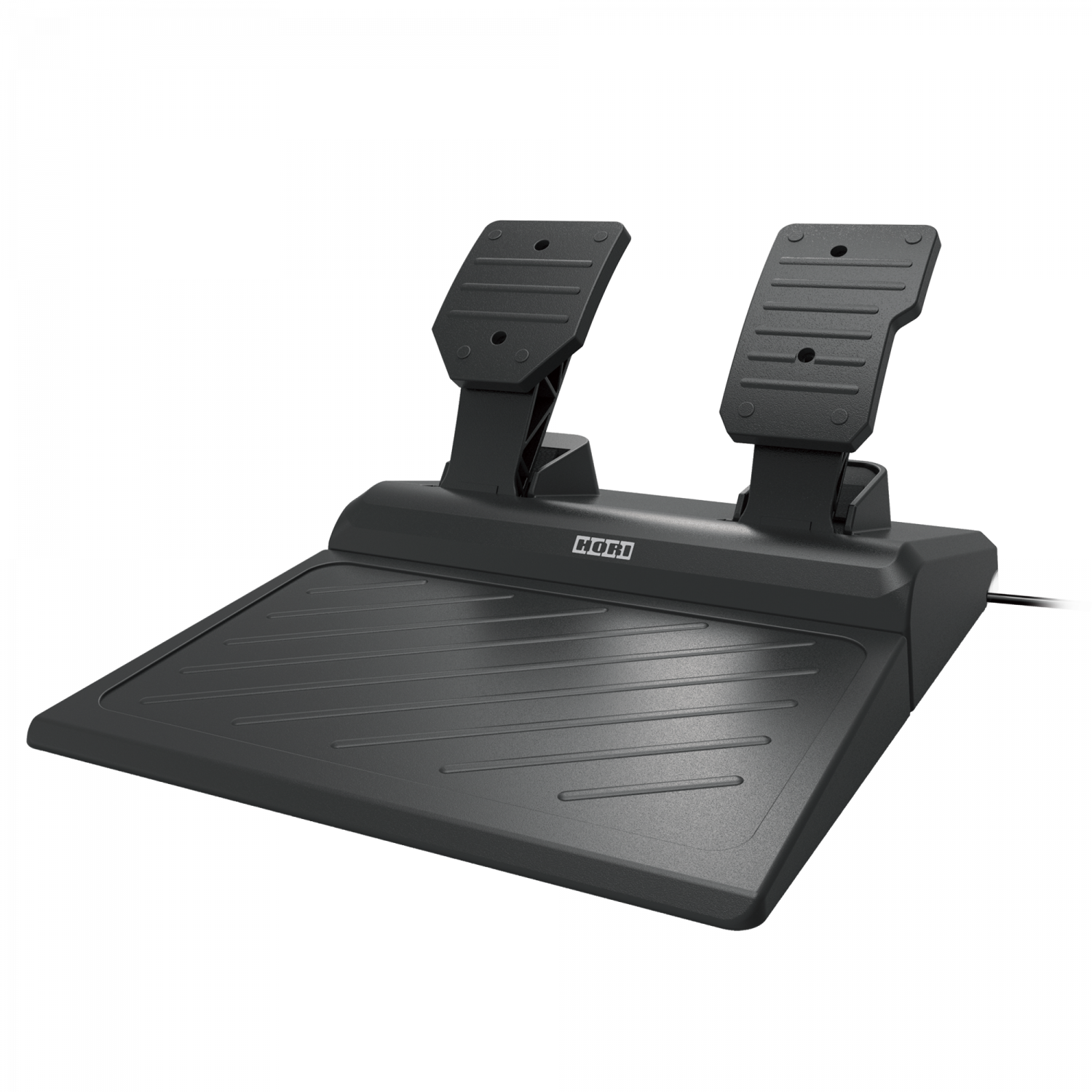 Hori sort dualpedal-controller med teksturerede skrå fodpedaler og kabel til Xbox Series X/S/PC Racing Wheel Overdrive.
