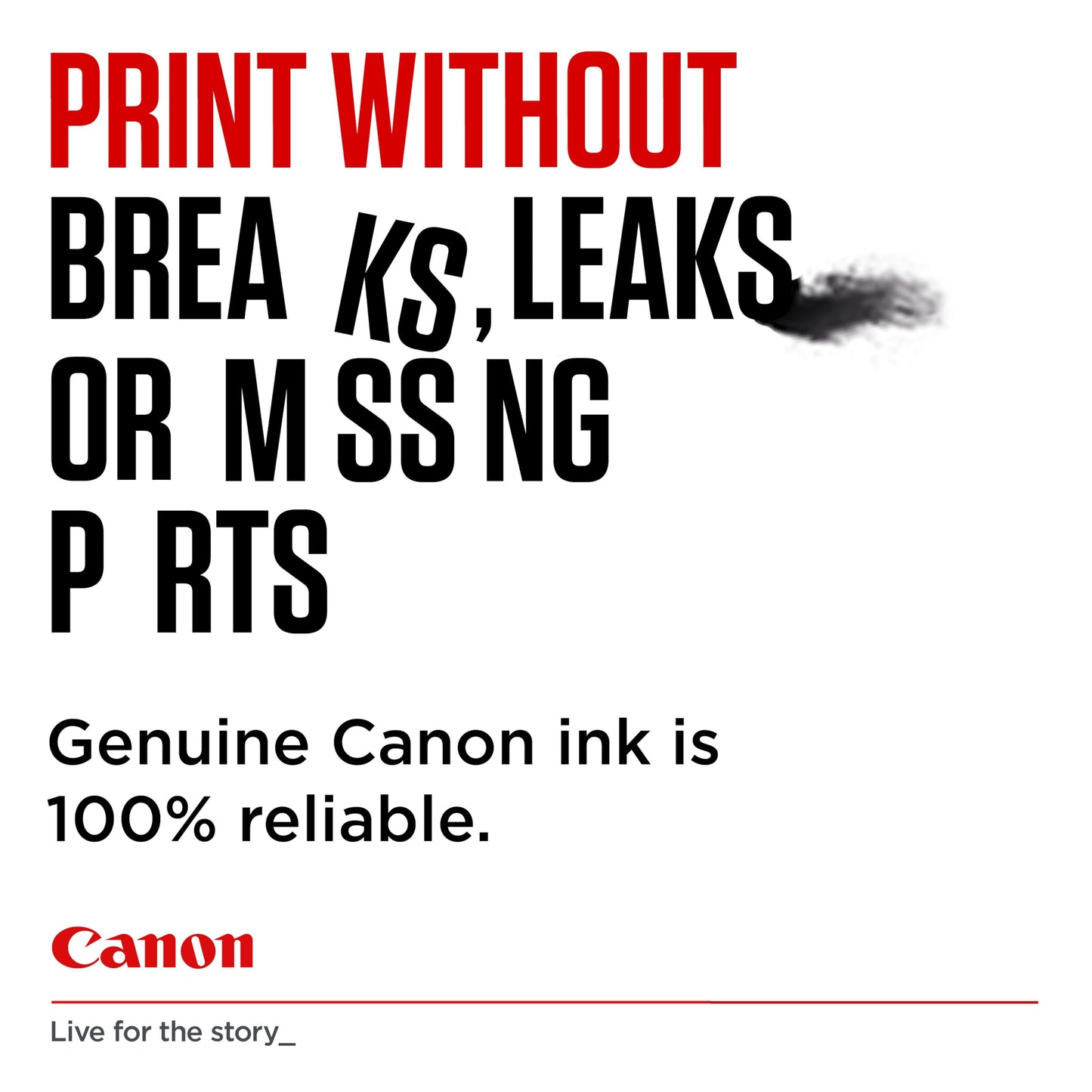 Canon PGI-525PGBK blækpatron sort til Canon-printer, stort tydeligt produktnavn og Canon-logo, tekst om pålidelighed.