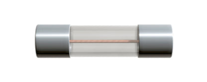 Glassikring 5x20 mm 1,6A træg T med metalender og tynd leder i midten, 10-pak, til elektrisk kredsløb.