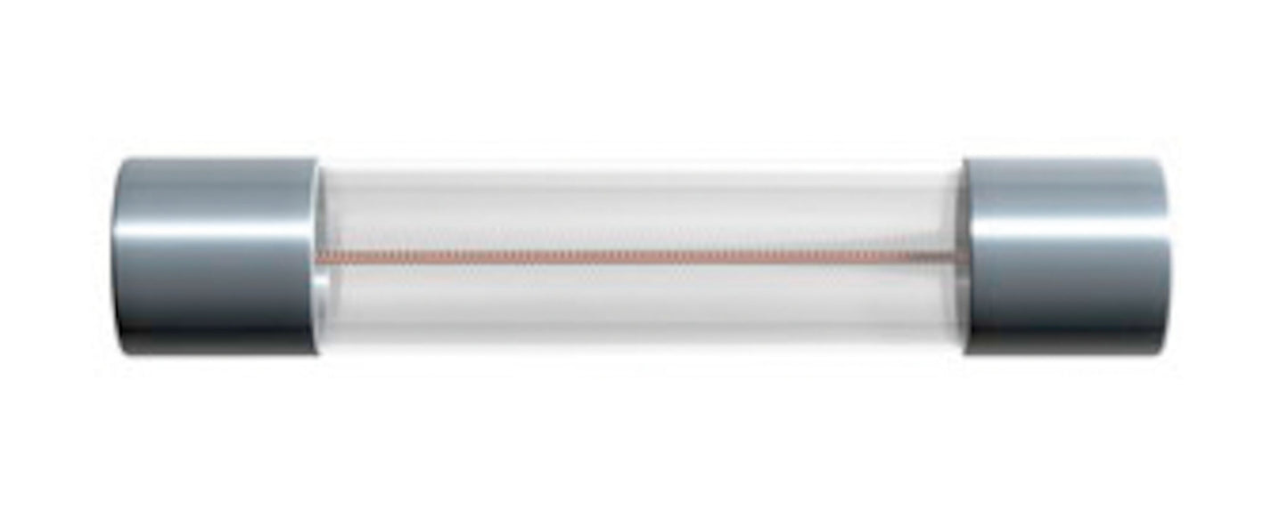 Glasrørsikring 6x32 mm 3,15A Træg T med metalender og tråd indeni 10-pak.