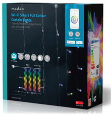 SmartLife LED gardinlyskæde RGB 180 LEDs 3x3 m stemmestyring Google Assistant Alexa 7 lysmønstre inde/udendørs -30°C.